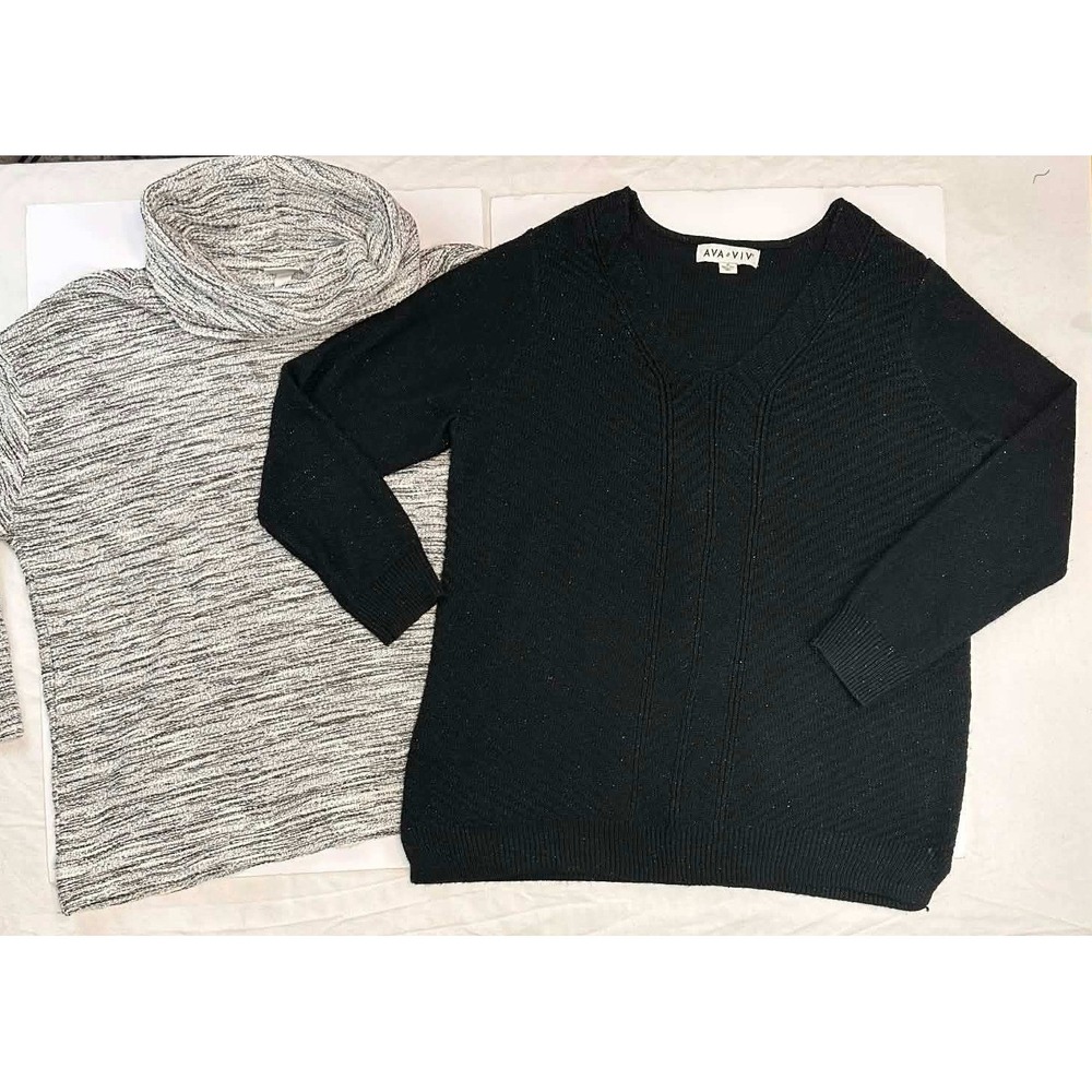 Ava Viv Knit Sweater Bundle Casual Everyday‎ Womens Plus size 1X